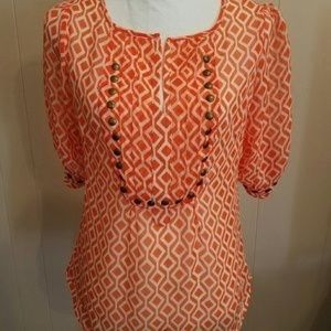 Stitch fix 41 Hawthorn Orange White Studded Top